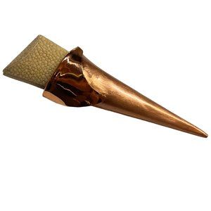 vtg 80s FABRICE Copper metal brooch pin France